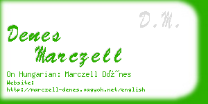 denes marczell business card